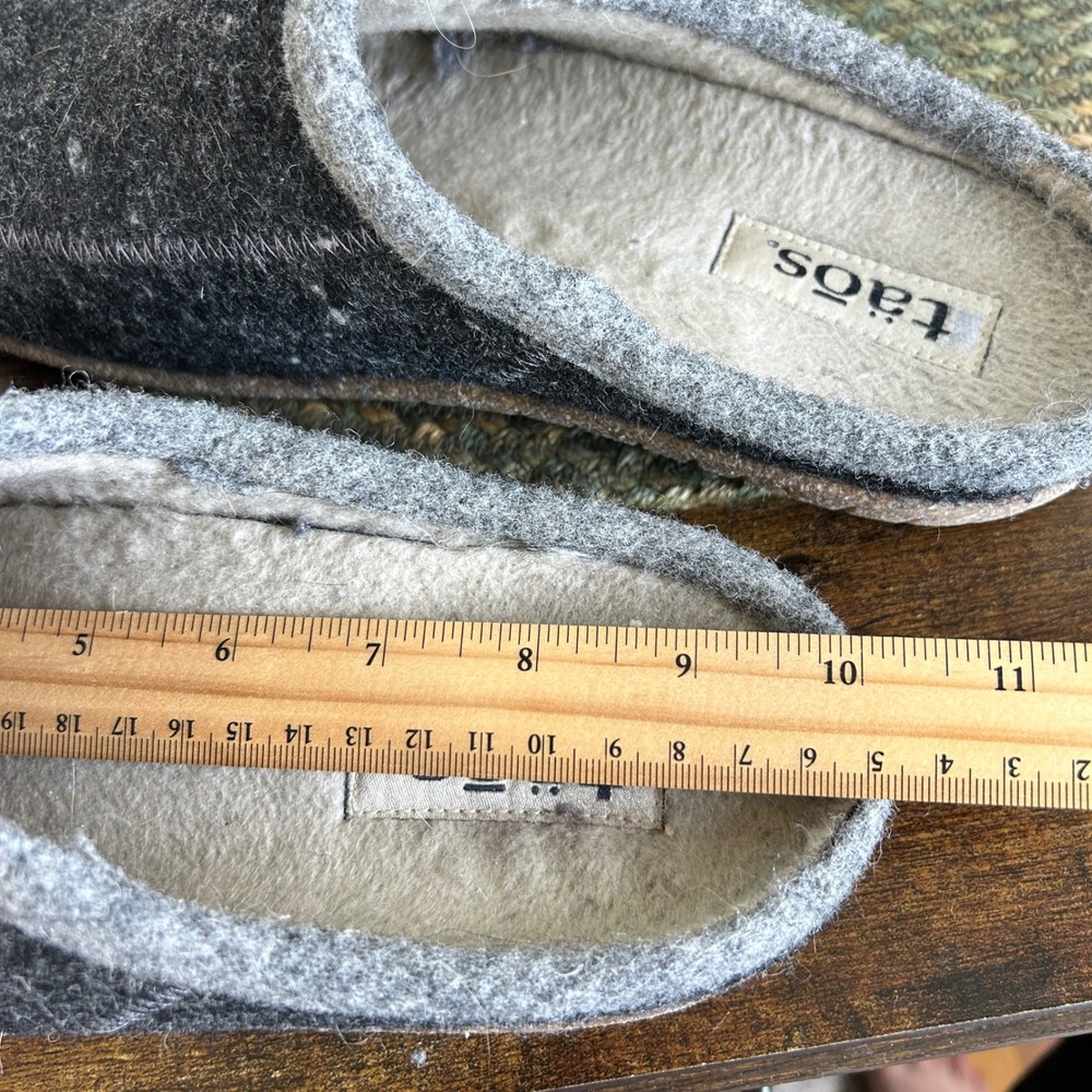 Taos Wool Clogs Charcoal Grey Felted Slip On Mules Cork Sole Womens 8.5 - Picture 5 of 7